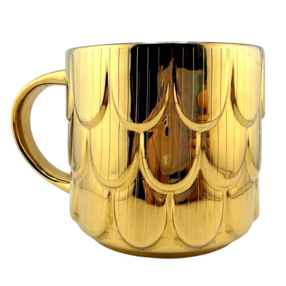 Starbucks 2019 Holiday Shiny Gold Mermaid Siren Scales Limited Edition 14oz Mug